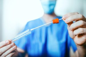 Doctor make Swab Covid Test